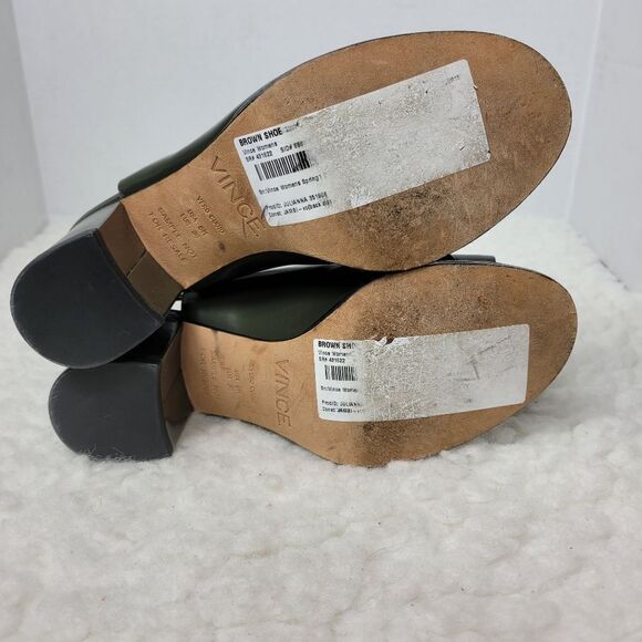 Vince Julianna Womens Size 6 Heel Shoe Ankle Strap Green Patent Leather Open Toe - Picture 9 of 9